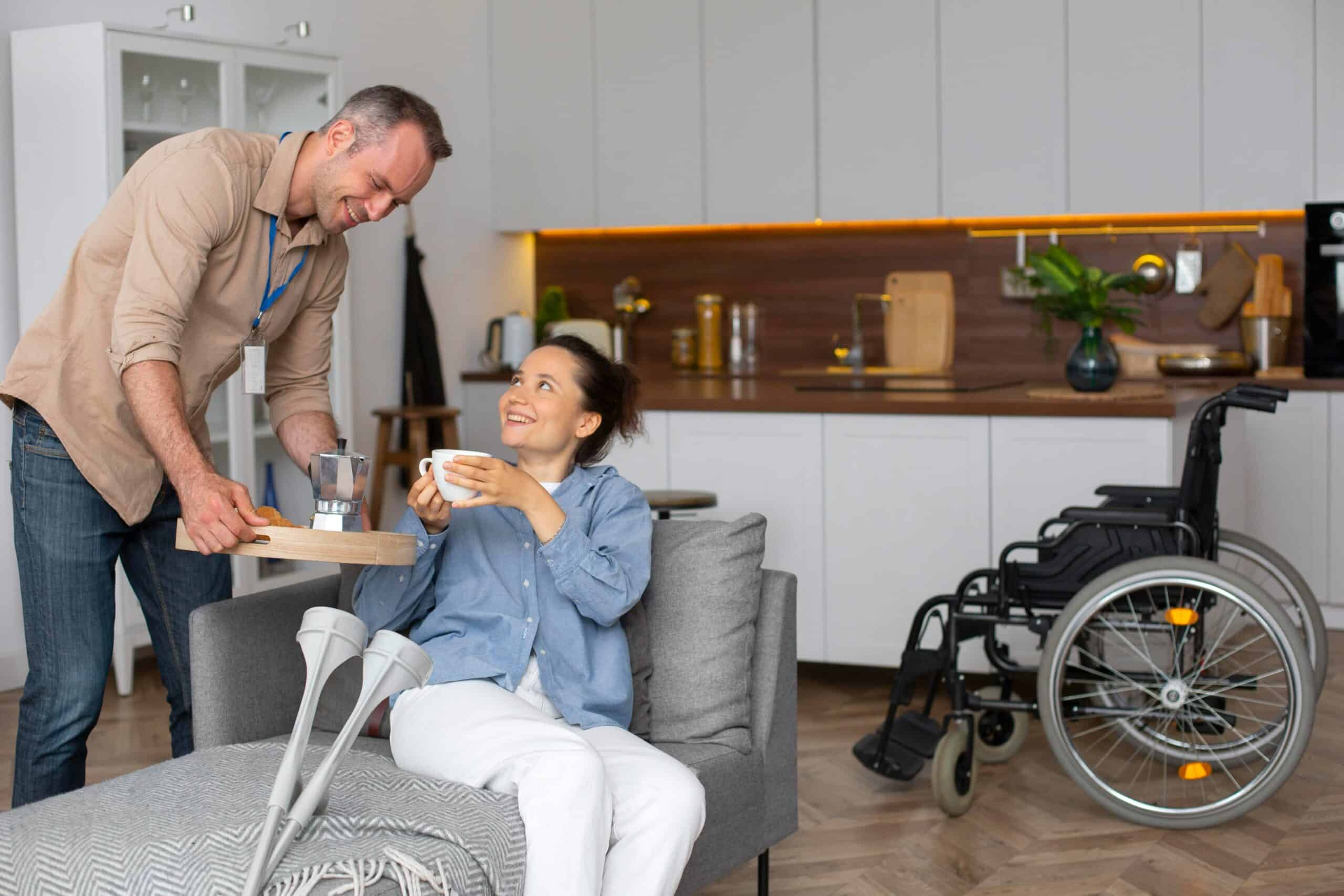Family carer taking a break with respite care support